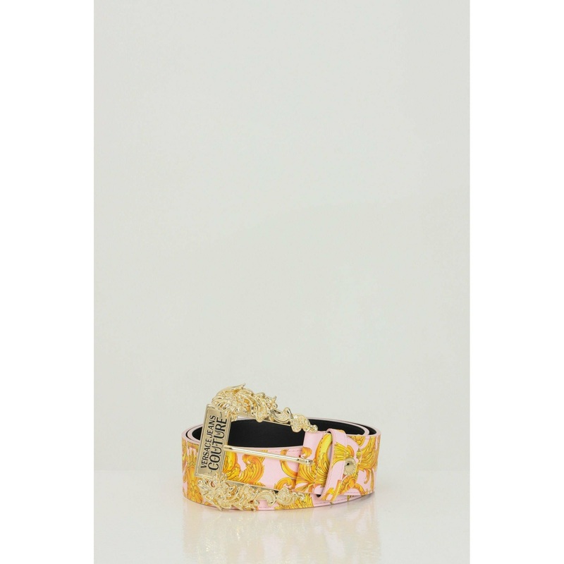 PATTERNED BELT WITH MAXI LIGHT GOLD BUCKLE