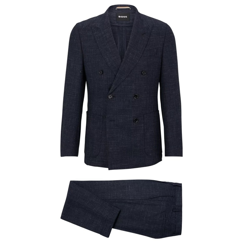 BOSS SLIM-FIT SUIT IN A PATTERNED WOOL BLEND