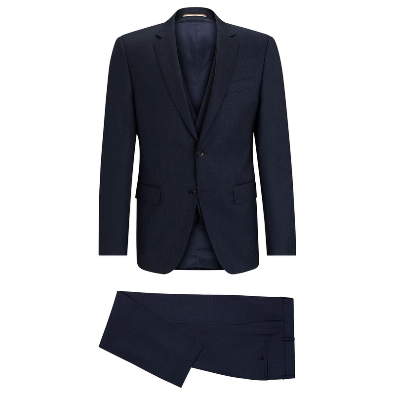 BOSS SLIM-FIT SUIT IN WRINKLE-RESISTANT STRETCH WOOL