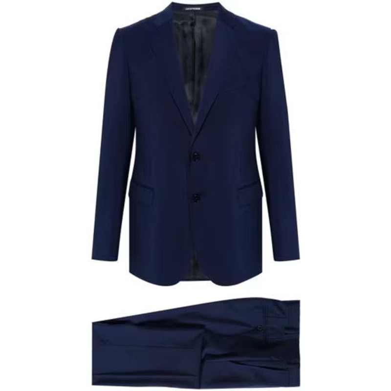 EMPORIO ARMANI SINGLE-BREASTED, SLIM-FIT TWO-WAY STRETCH VIRGIN WOOL SUIT