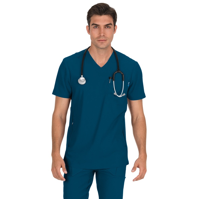 Men's 3-Pocket Athletic V-Neck Force Top - 667 - Caribbean