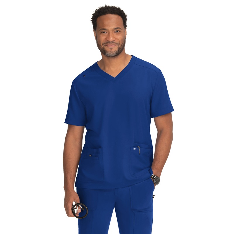 Men's 4-Pocket  V-Neck Free To Be Top - 672 - Galaxy