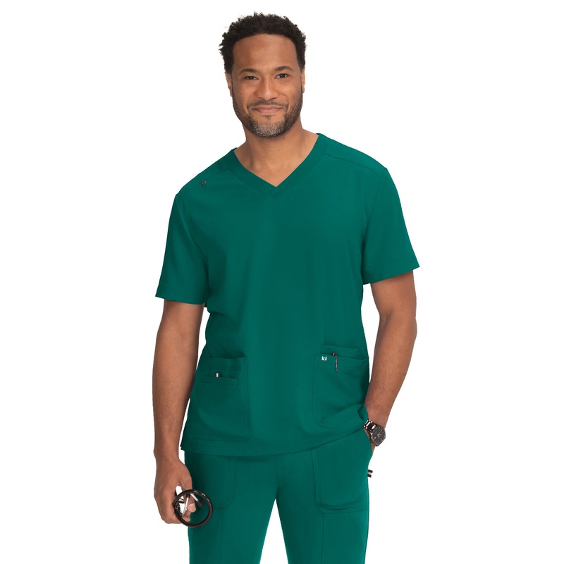 Men's 4-Pocket  V-Neck Free To Be Top - 672 - Hunter