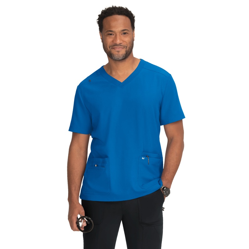 Men's 4-Pocket  V-Neck Free To Be Top - 672 - Royal Blue