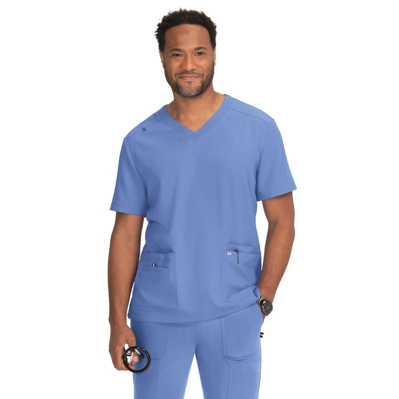 Men's 4-Pocket  V-Neck Free To Be Top - 672 - True Ceil