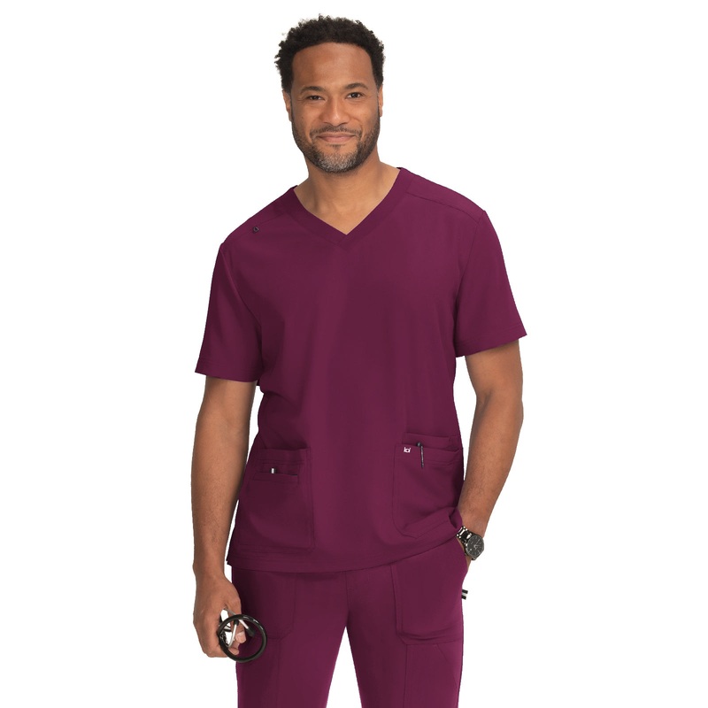 Men's 4-Pocket  V-Neck Free To Be Top - 672 - Wine