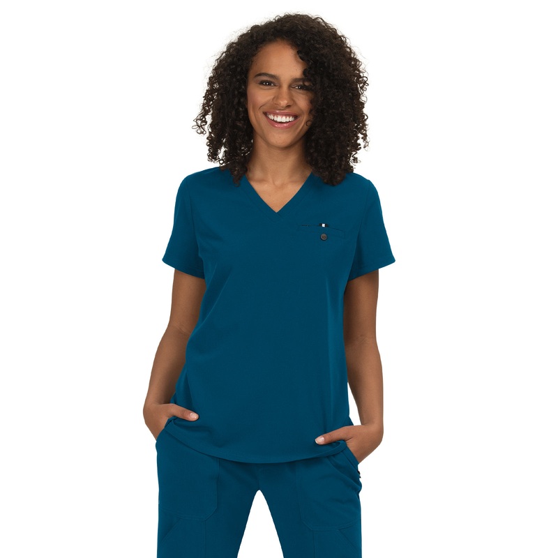 Women's 1-Pocket Tuck-In Ready to Work Top - 1010 - Caribbean Blue