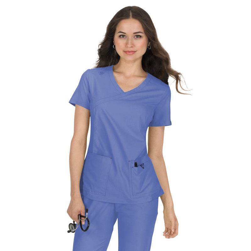 Women's Mock-Wrap Neck Katie Top - 374 - True Ceil