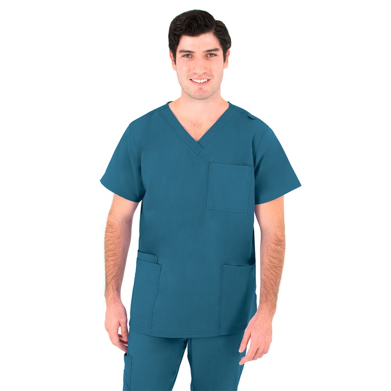 Men's V-Neck Top - 2410 - Caribbean Blue