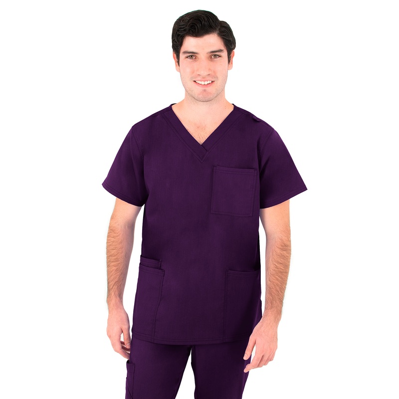 Men's V-Neck Top - 2410 - Eggplant