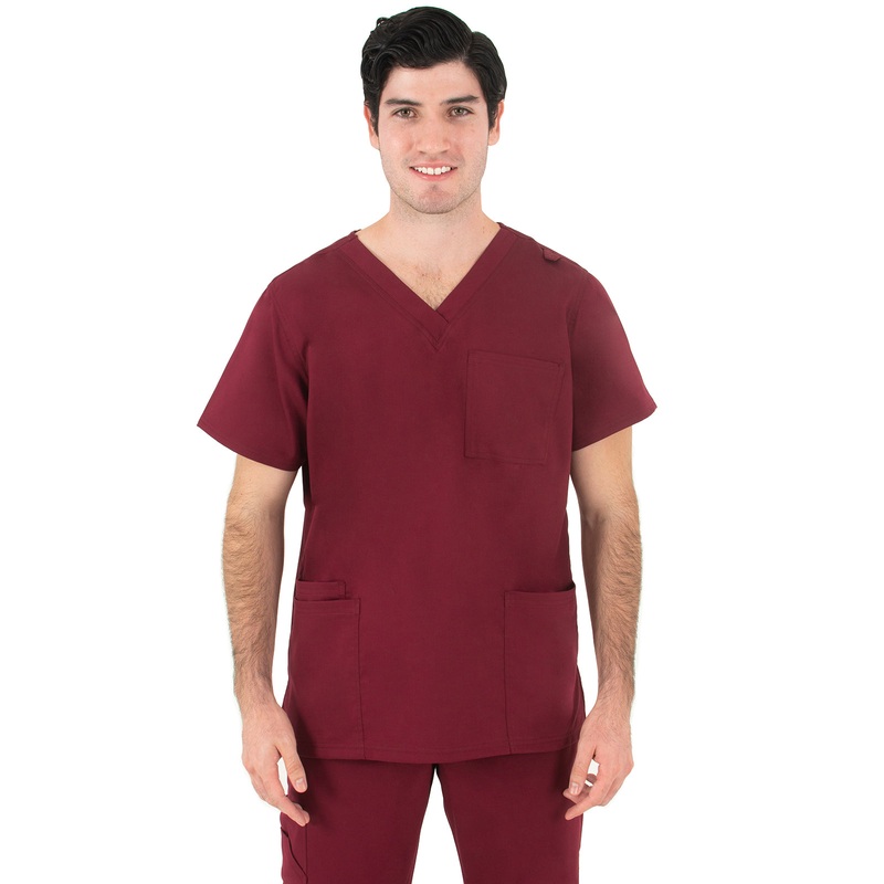 Men's V-Neck Top - 2410 - Wine