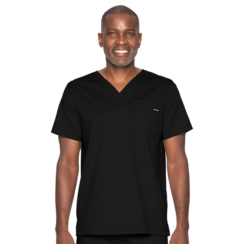Unisex 2-Pocket Tuckable V-Neck Top - 4259 - Black