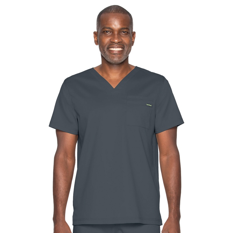 Unisex 2-Pocket Tuckable V-Neck Top - 4259 - Graphite
