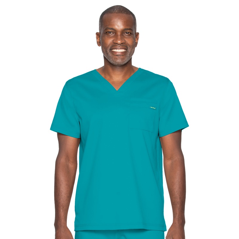 Unisex 2-Pocket Tuckable V-Neck Top - 4259 - Teal