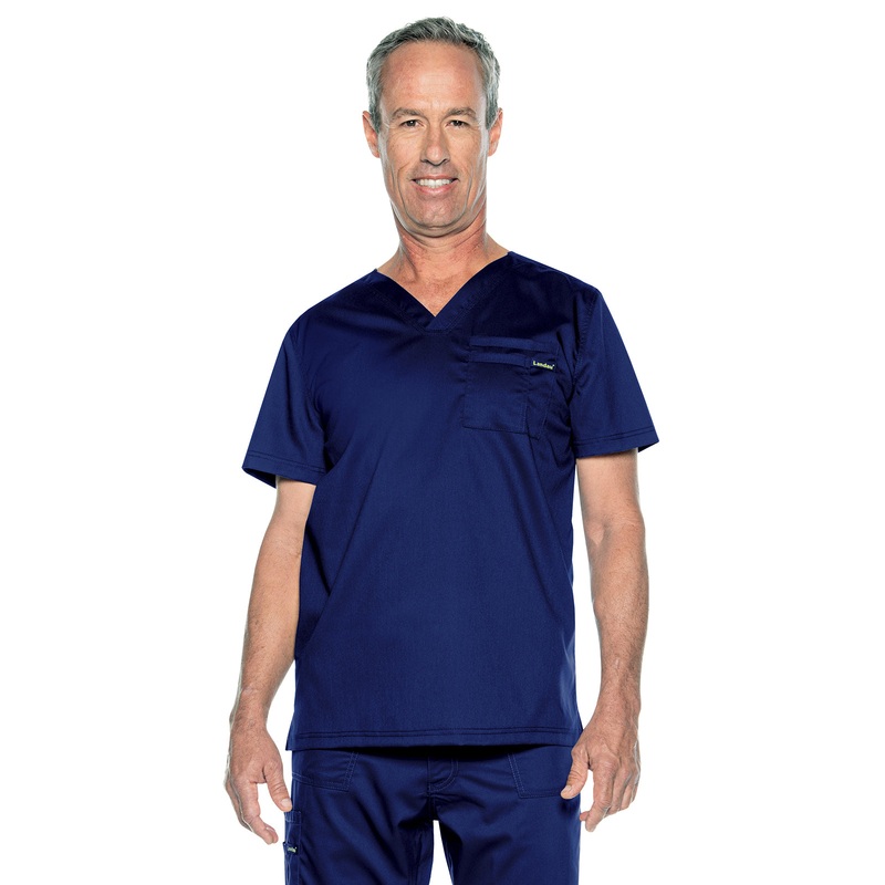 Unisex 2-Pocket Tuckable V-Neck Top - 4259 - True Navy