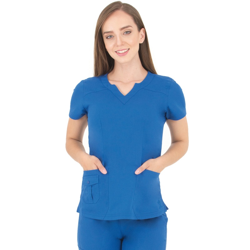 Women's Scallop Neckline Top - 1418 - Royal Blue