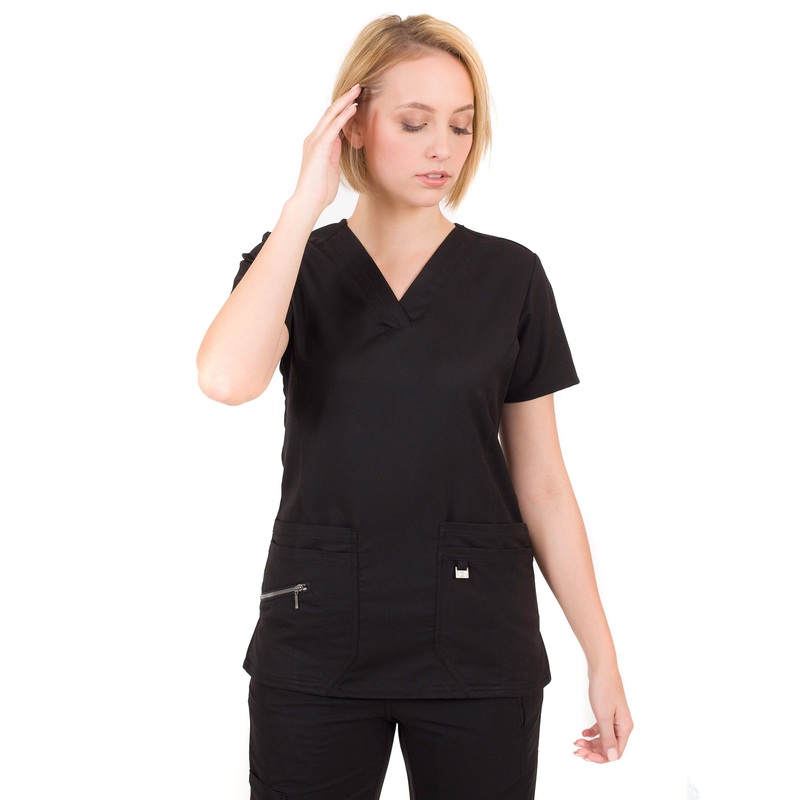 Women's V-Neck Top - 1311 - Black
