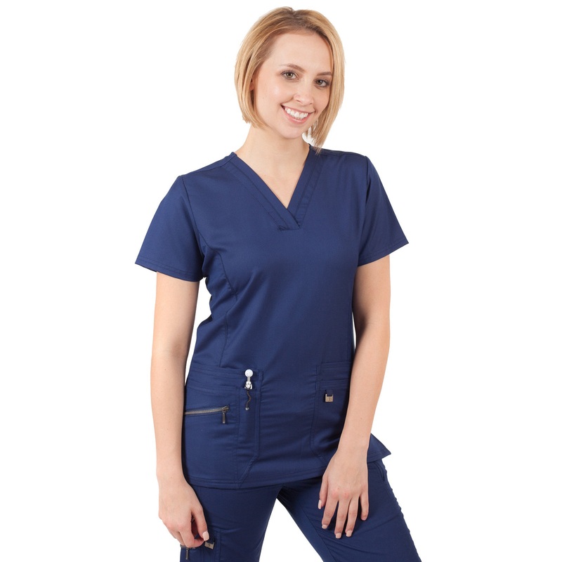 Women's V-Neck Top - 1311 - Navy Blue