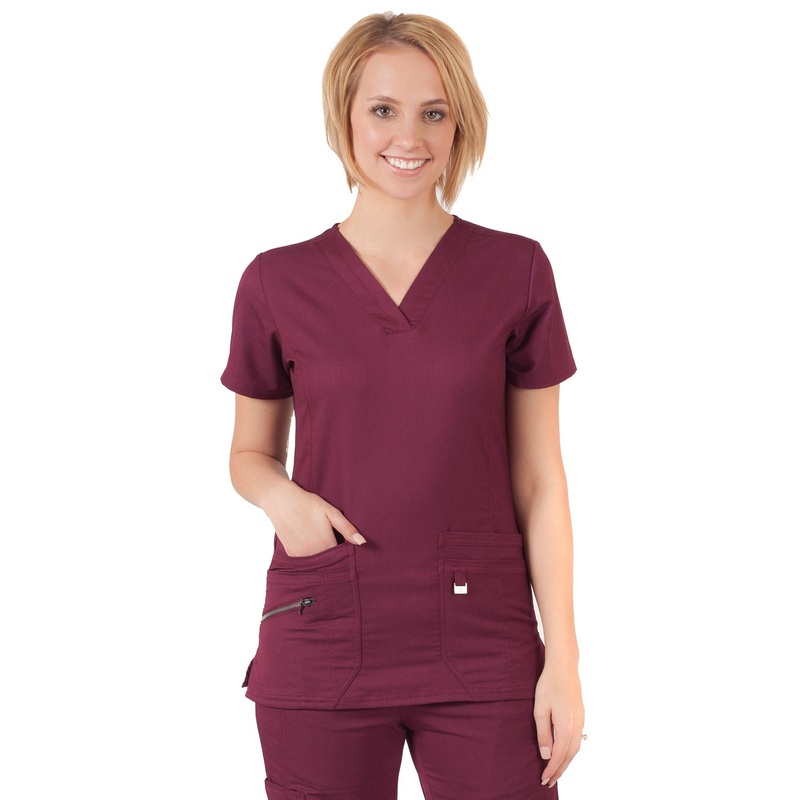 Women's V-Neck Top - 1311 - Wine
