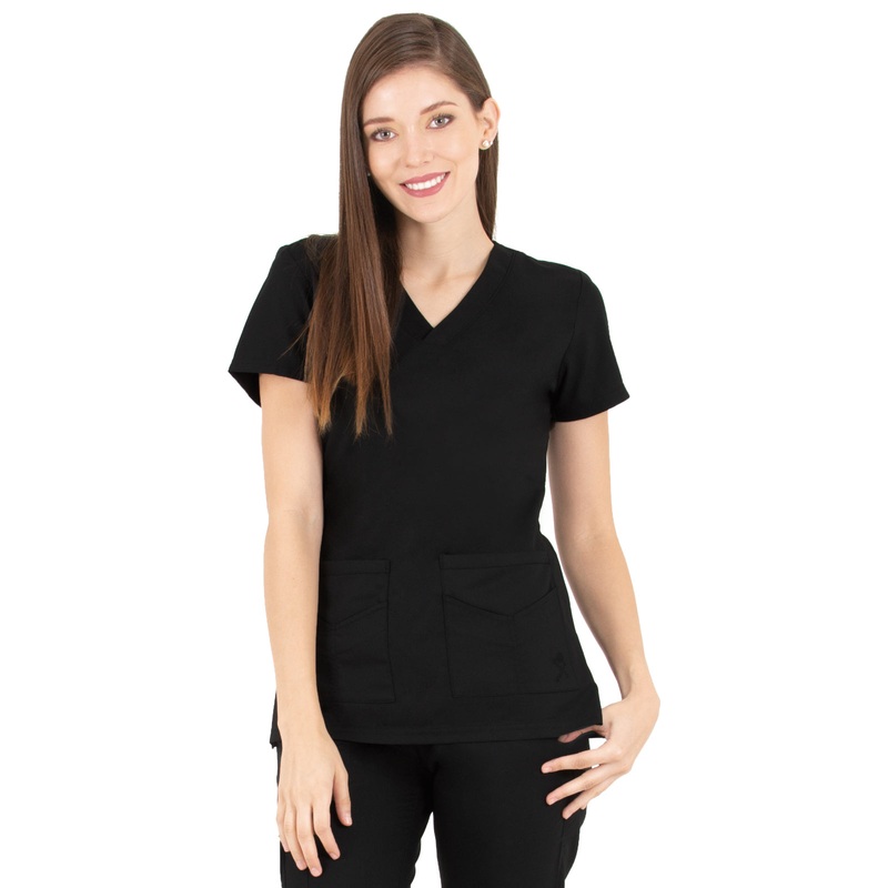 Women's V-Neck Top - 1416 - Black