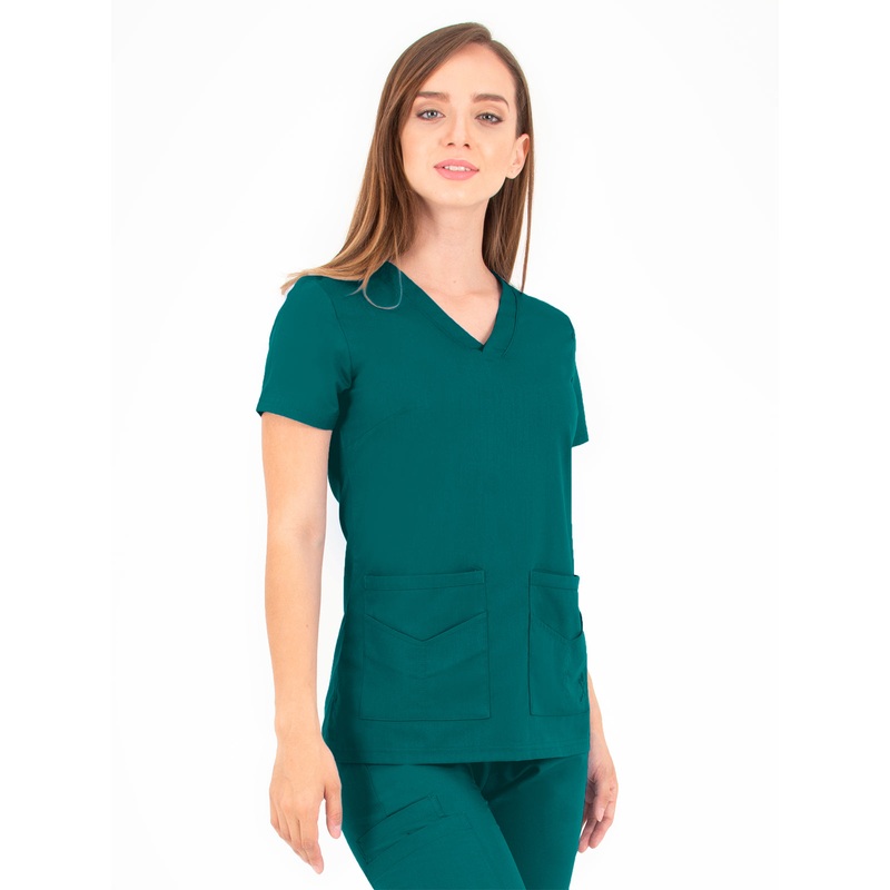 Women's V-Neck Top - 1416 - Hunter Green