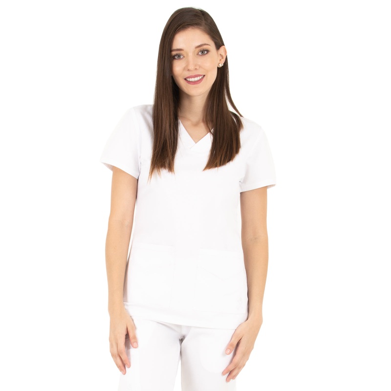 Women's V-Neck Top - 1416 - White