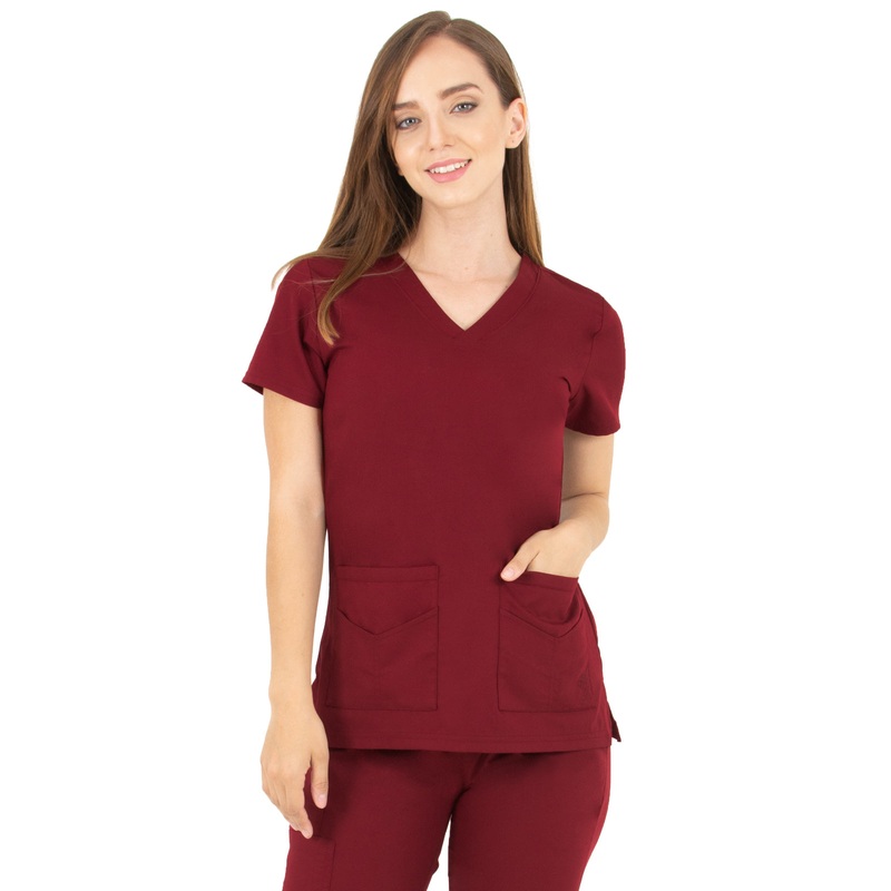 Women's V-Neck Top - 1416 - Wine