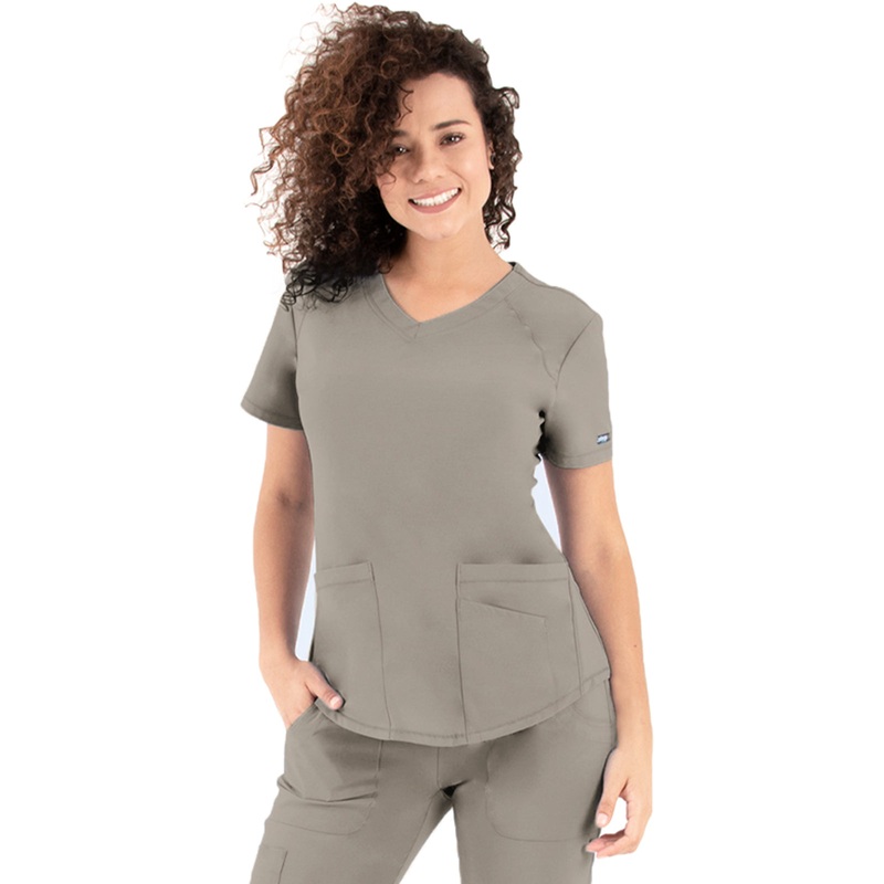 Women's V-Neck Top - 1510 - Khaki