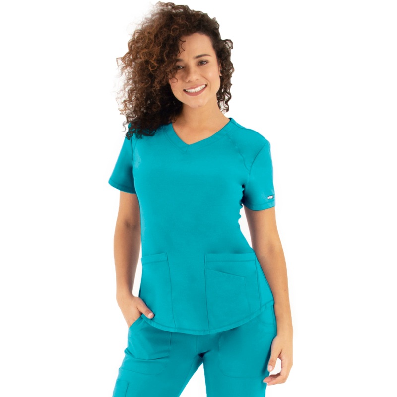 Women's V-Neck Top - 1510 - Teal