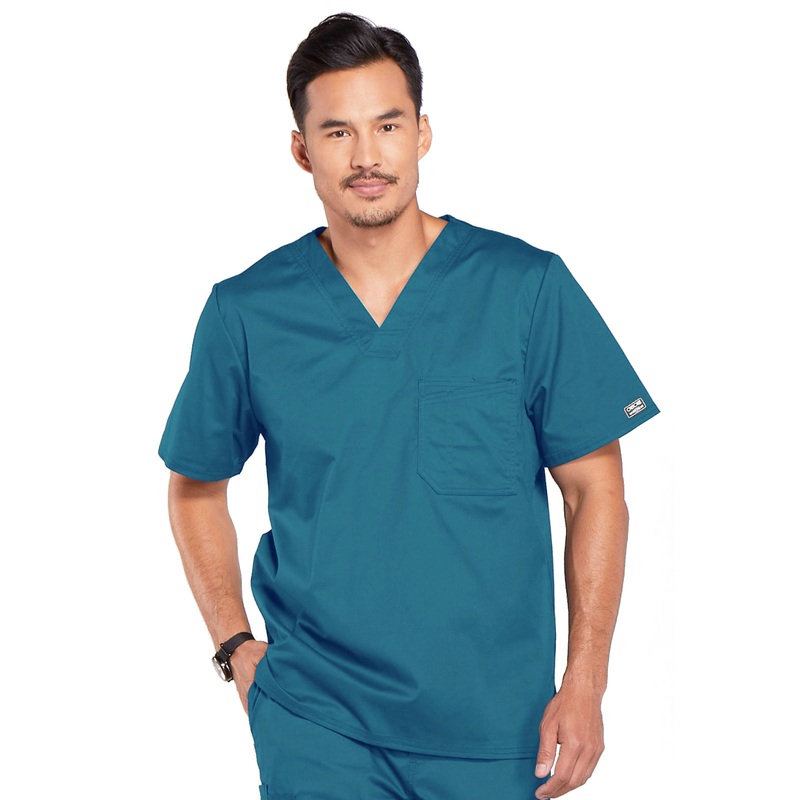 Men's Tuckable V-Neck Top - 4743 - Caribbean Blue