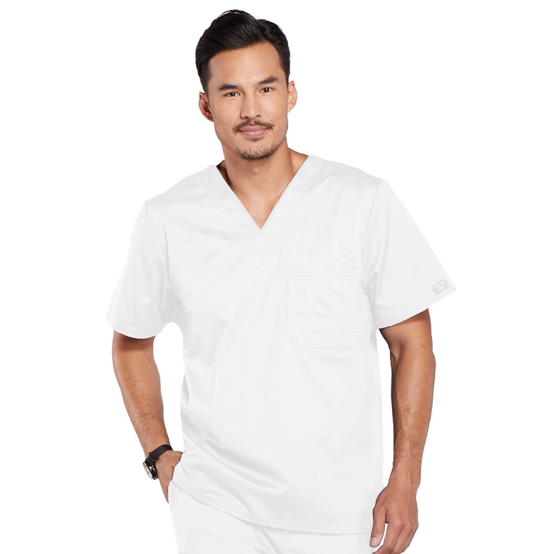 Men's Tuckable V-Neck Top - 4743 - White