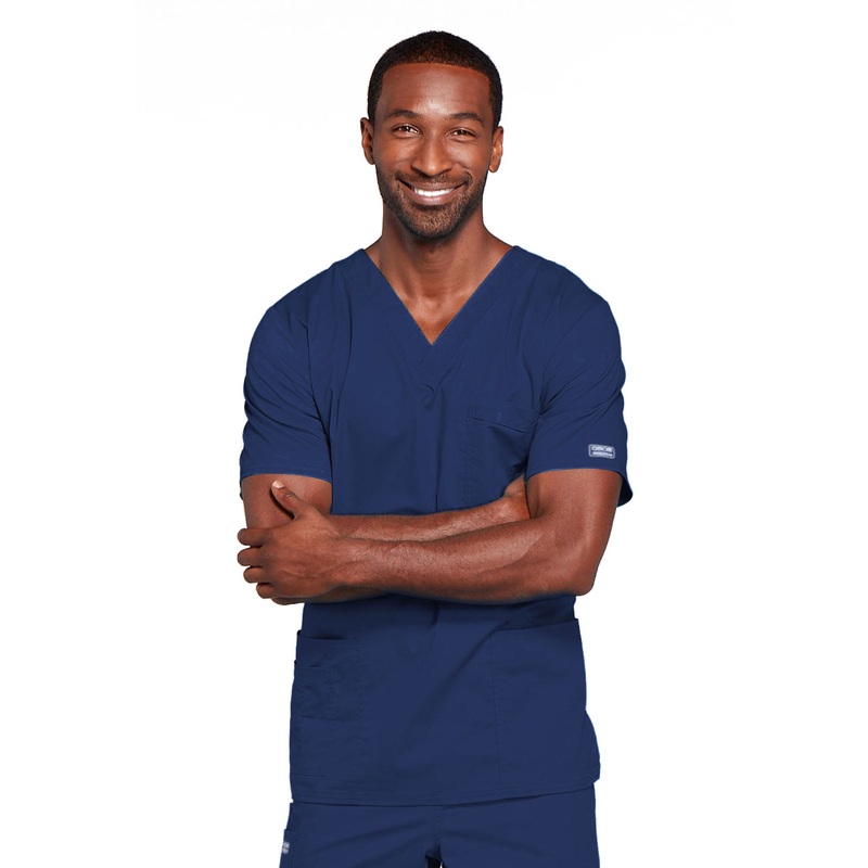 Unisex 2-Pocket V-Neck Top - 4725 - Navy