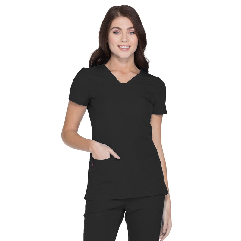 Women's Shaped V-Neck Top - 20710 - Black