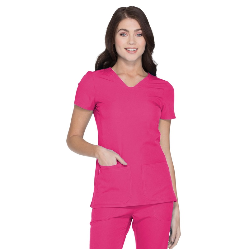 Women's Shaped V-Neck Top - 20710 - Pink Party