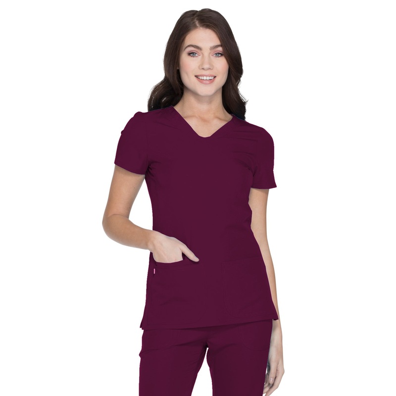 Women's Shaped V-Neck Top - 20710 - Wine