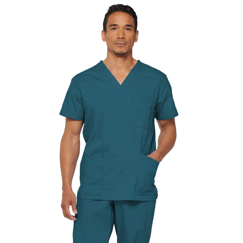 Men's 5-Pocket V-Neck Top - 81906 - Caribbean Blue
