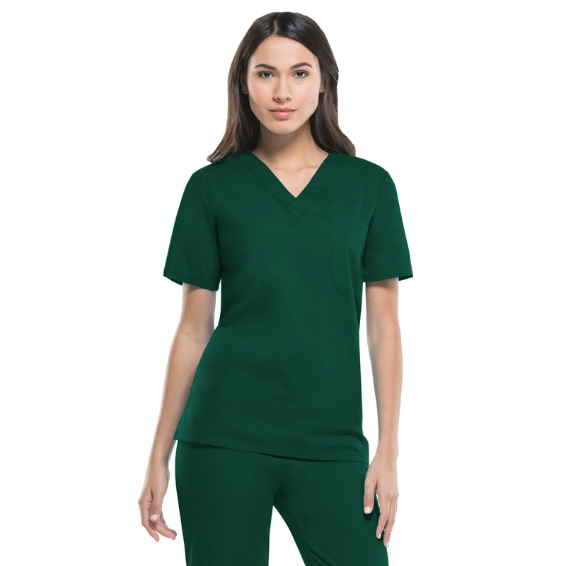 Unisex 1-Pocket Tuckable V-Neck Top - 83706 - Hunter