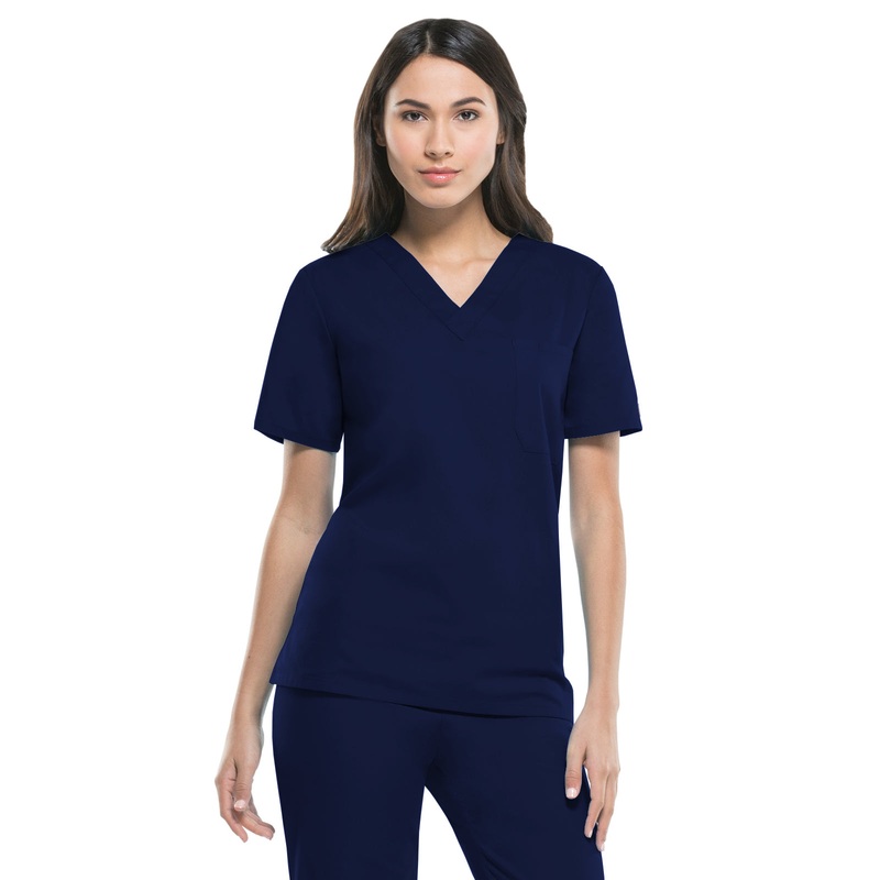 Unisex 1-Pocket Tuckable V-Neck Top - 83706 - Navy