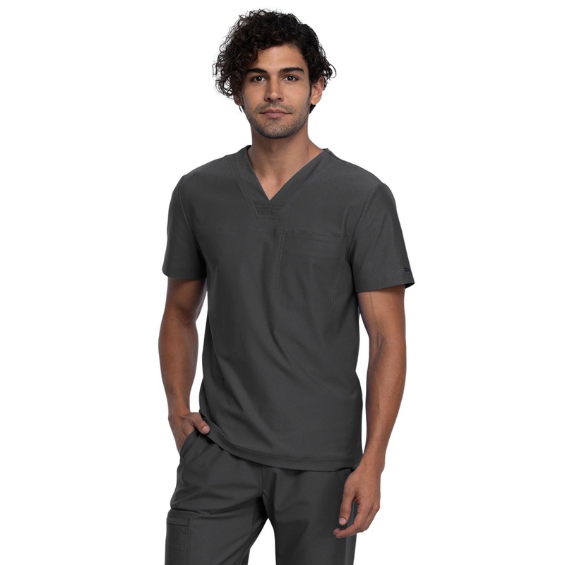 Men's Contouring Tuckable V-Neck Top - CK885 - Pewter