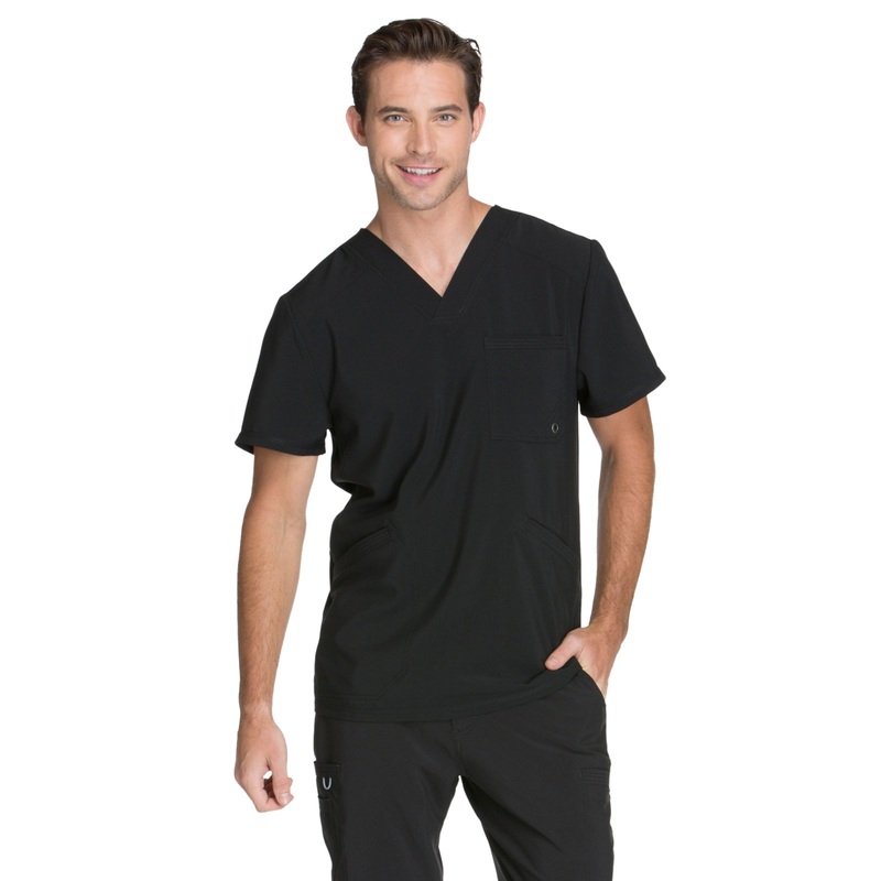 Men's Three-Pocket V-Neck Top - CK900A - Black