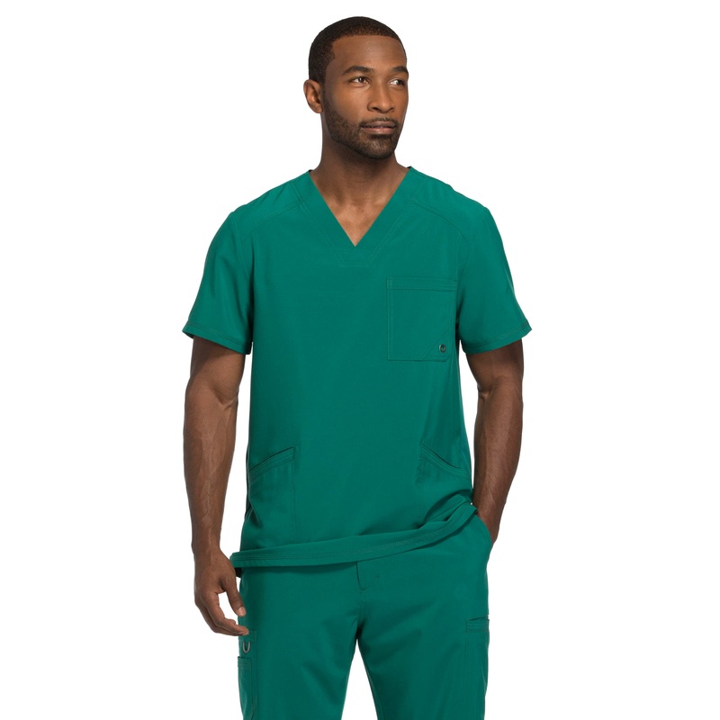 Men's Three-Pocket V-Neck Top - CK900A - Hunter Green