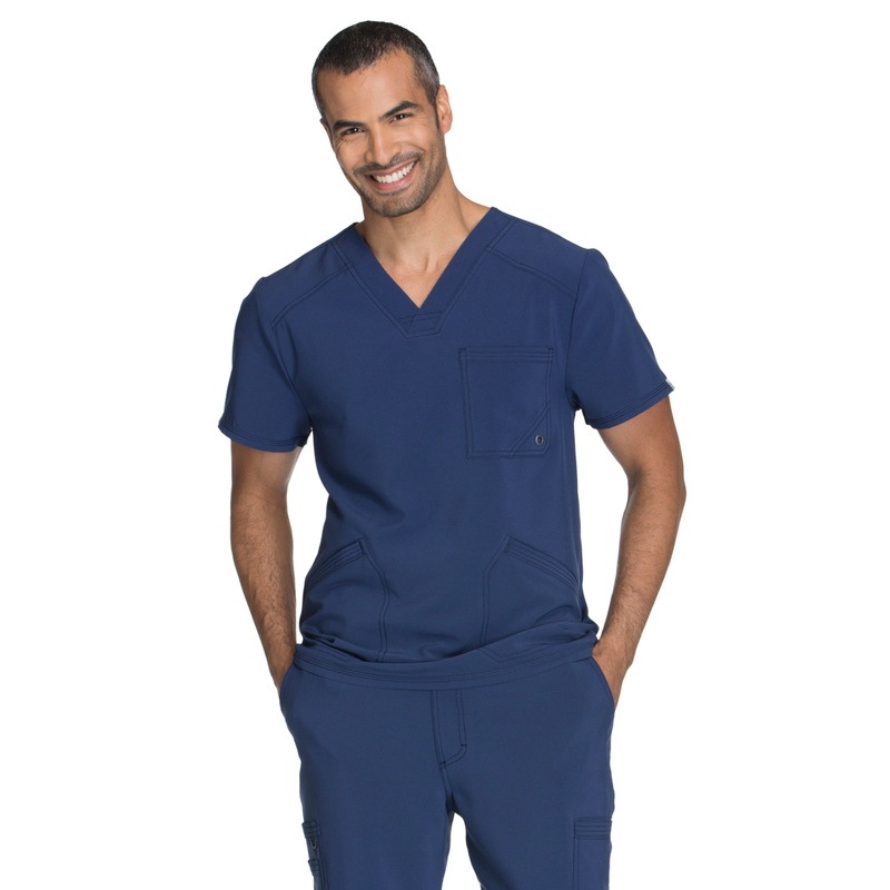 Men's Three-Pocket V-Neck Top - CK900A - Navy
