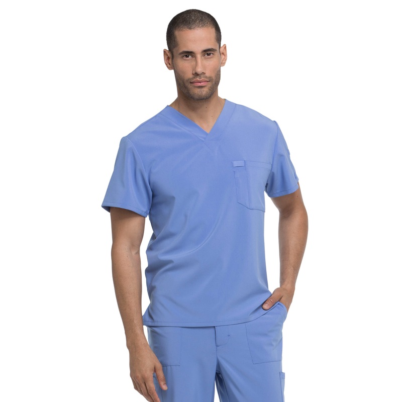 Men's 1-Pocket Tuckable V-Neck Top - DK635 - Ciel