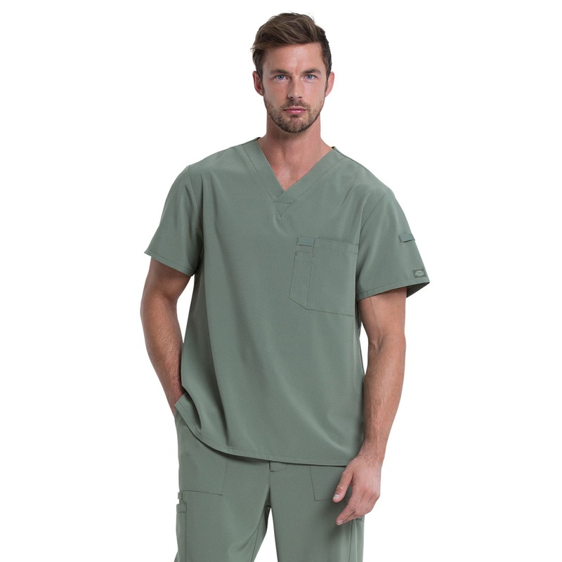 Men's 1-Pocket Tuckable V-Neck Top - DK635 - Olive