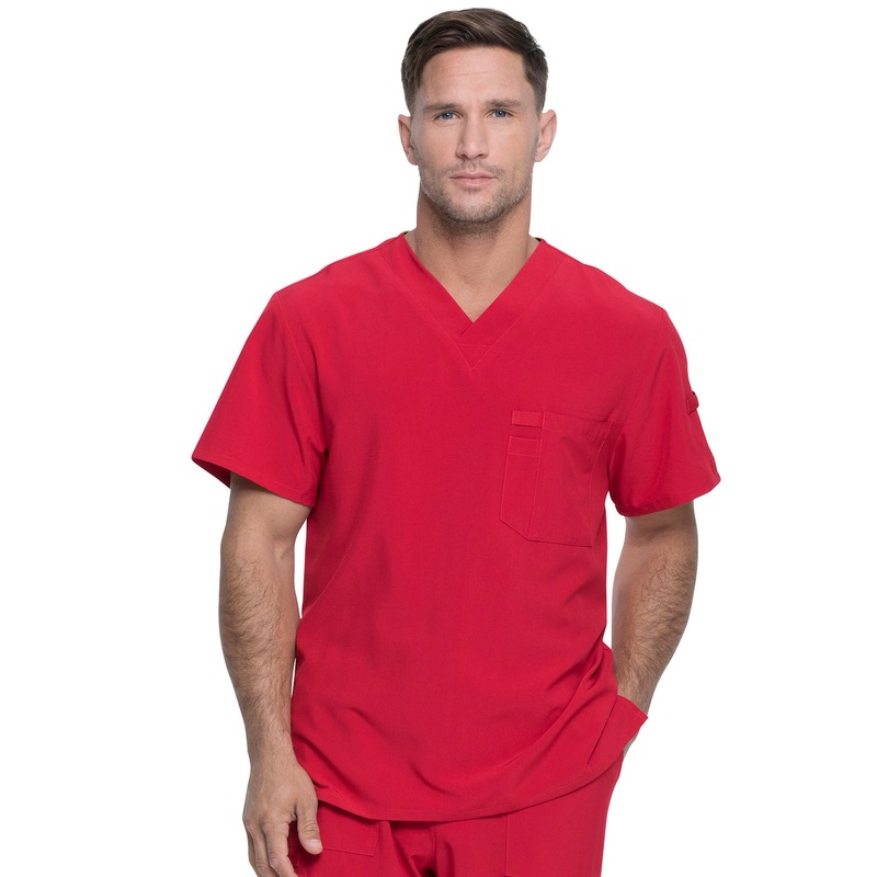 Men's 1-Pocket Tuckable V-Neck Top - DK635 - Red