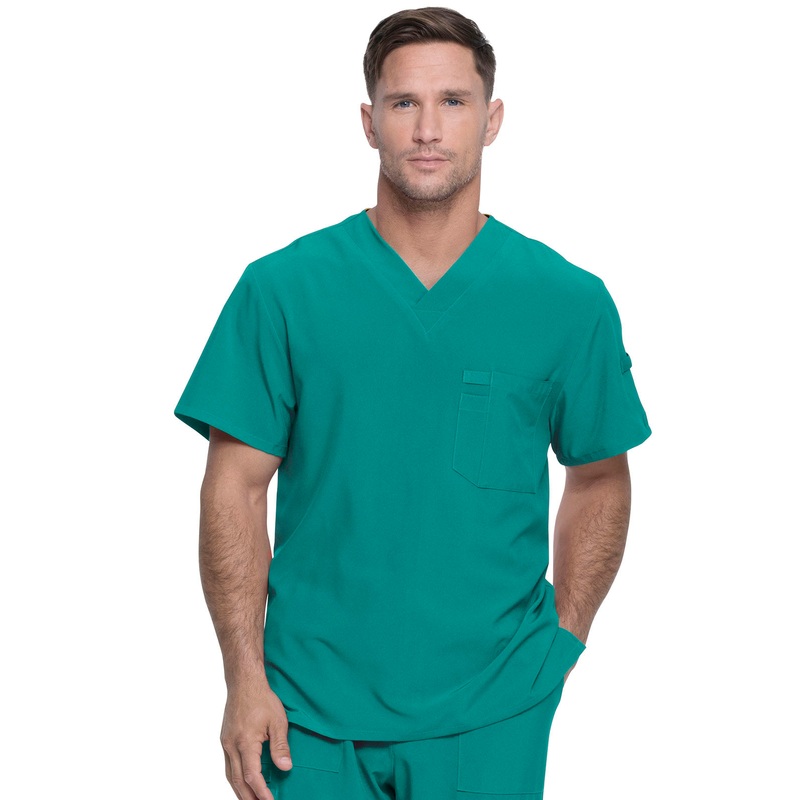 Men's 1-Pocket Tuckable V-Neck Top - DK635 - Teal Blue