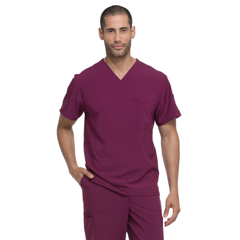 Men's 1-Pocket Tuckable V-Neck Top - DK635 - Wine
