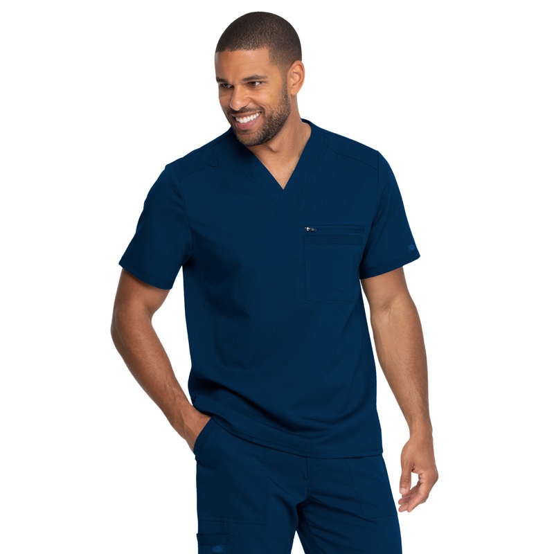 Men's 2-Pocket Tuckable V-Neck Top - DK865 - Navy