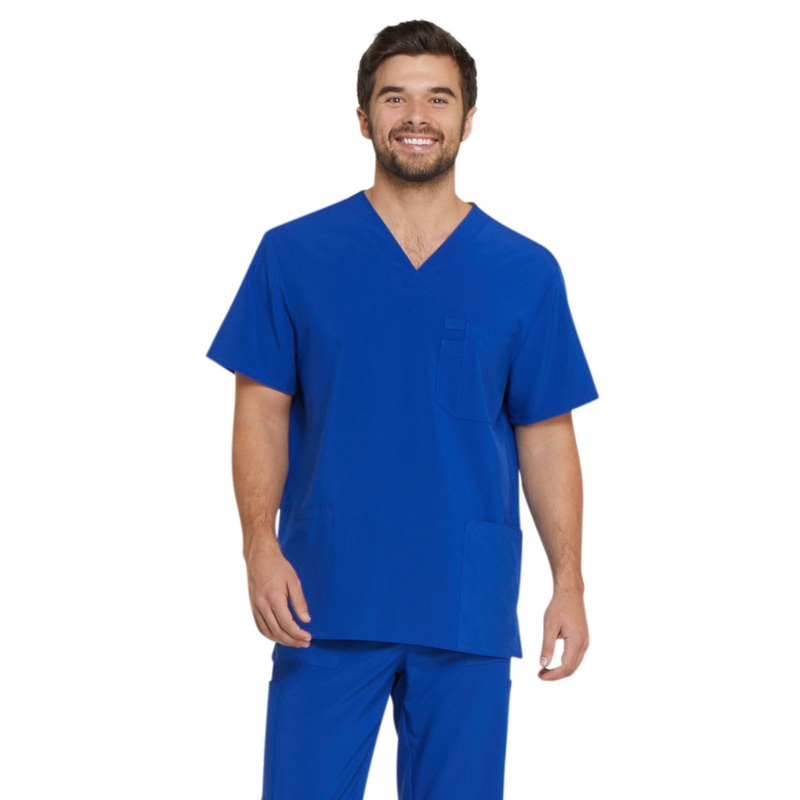 Men's Four-Pocket V-Neck Top - DK645 - Galaxy Blue
