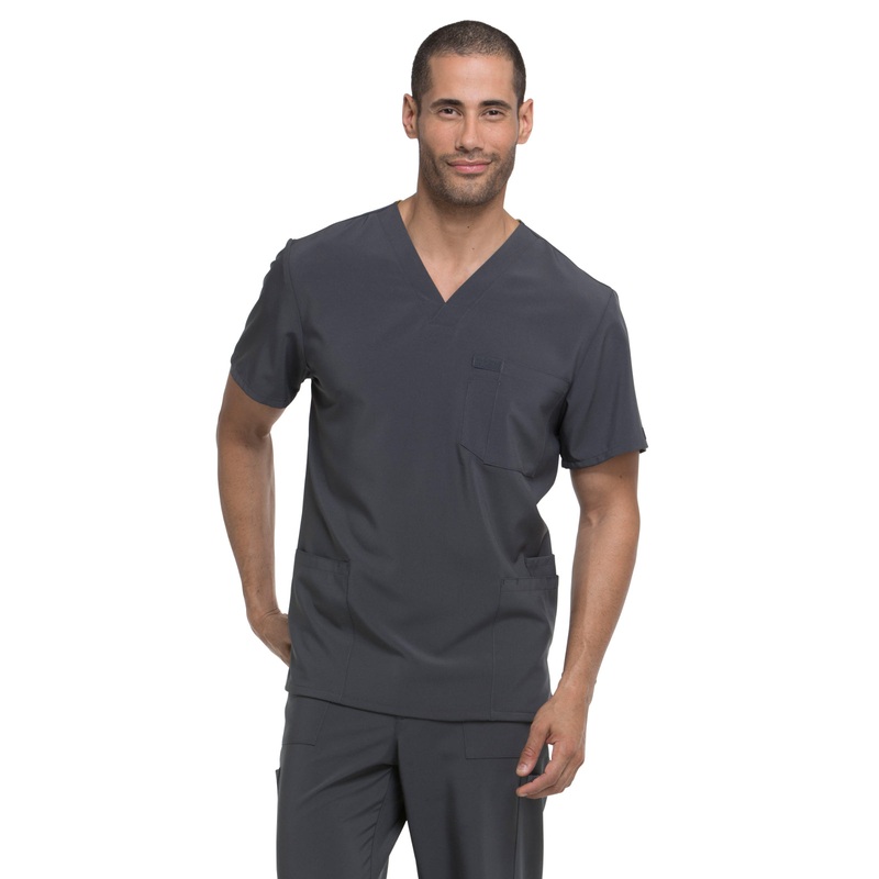 Men's Four-Pocket V-Neck Top - DK645 - Pewter